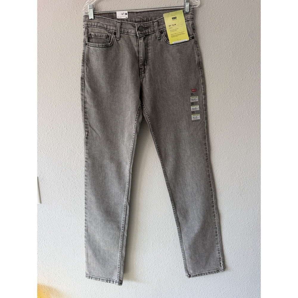 Levis Premium 511 Slim Fit Jeans Mens 30x34 Gray Stretch Flex Eco Performance